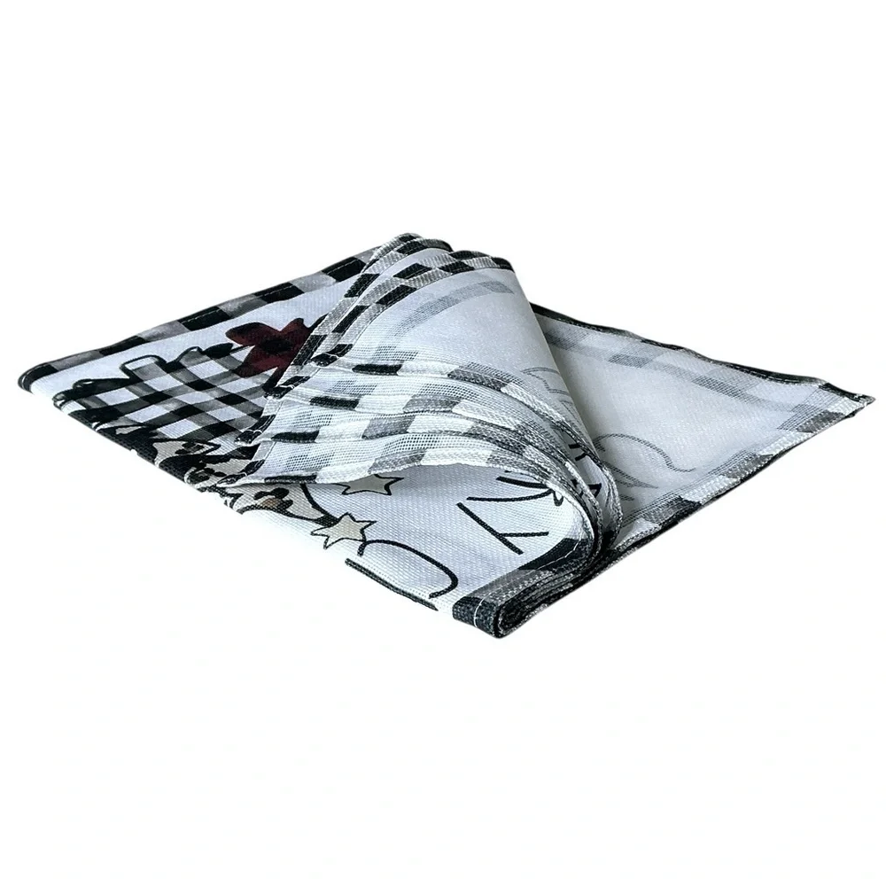 Christmas Placemats Trees Buffalo Plaid Placemats Black White 12 x 18 4 PC Set